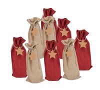HAWILLOSCH Red Wine Bag Bottle Wine Carrier Burlap Pouches Drawstring Liquor Bags Reusable Holder for Christmas Wedding Banquet