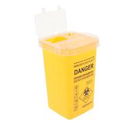 HAWILLOSCH Sharps Container 0.26 Gallon Lid Yellow Waste Disposal Bin Small Syringe Disposal Container for Home and Travel Use 10.5x7.25x10 Inch