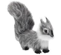 HAWILLOSCH Small Squirrel Figurine Plush Decor Adorable Christmas Tree Ornament Cute Furry Animal Decoration for Home Party Festive Cheer for Desktop Photography Props Grey Color