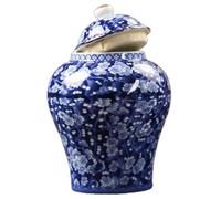 HAWILLOSCH Vintage Chinese Style Ceramic Tea Jar with Airtight Lid Antique Porcelain Storage Canister for Tea Jewelry and Item Organization Retro Desktop Decoration