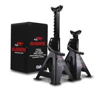 Hawk 2x Lockable Ratchet Axle Stands 282-424mm Stabilizing Jack Stand Pack of Two Heavy Duty Steel Lift