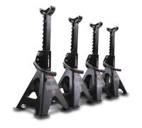 Hawk 4x Lockable Ratchet Axle Stands 282-424mm Stabilizing Jack Stand Pack of Four Heavy Duty Steel Lift