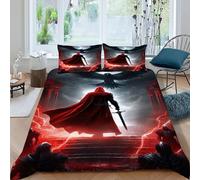 Hawk And Man Bedding Set 3D Digital Printing Gothic Themes Duvet Cover Set 3 Pieces Chic Breathable for Boys & Girls Bed Set Pillowcase King(220x240cm)