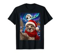 Hawk Bird Christmas Selfie Full Moon Night Santa Sleigh Xmas Value Graphic T-Shirt