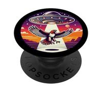 Hawk Bird Falcon Birding Abducted Alien Spacecraft Abduction PopSockets Adhesive PopGrip