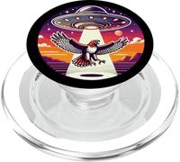 Hawk Bird Falcon Birding Abducted Alien Spacecraft Abduction PopSockets PopGrip for MagSafe