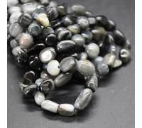 Hawk Eye Gemstone Pebble Nugget Beads - 5mm - 8mm - 15" Strand