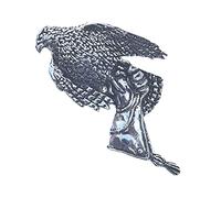 Hawk/Falcon On The Glove Pewter Lapel Pin Badge, Birds Animals Nature, Hand Made in The UK With Gift Bag And Button Badge
