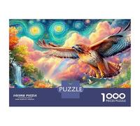 Hawk Flies over Vibrant Landscape 1000 Piece Jigsaw Puzzle Majestic Eagle Perfect Present for Boys, Girls, Men & Women 70x50cm/1000pcs