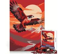Hawk Flying 1000 Pieces Jigsaw Puzzles for Teenagers Anxiety Relief Clean Connection Fun Hobby Home Display (38x52cm)