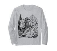 Hawk Hiking Backpack Mountain Trail Camping Nature Explorer Long Sleeve T-Shirt