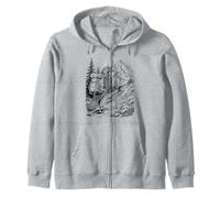 Hawk Hiking Backpack Mountain Trail Camping Nature Explorer Zip Hoodie
