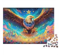 Hawk in Flight 1000 Piece High-density Cardboard Patriotic Eagle Display Worthy Design Teen Bedroom Decor Premium Quality 70x50cm/1000pcs