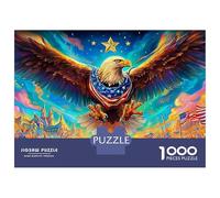 Hawk in Flight 1000-Piece Premium Cardboard Eagle in Nebula Adult Jigsaws, Challenging Game, Stress Relief, Birthday Gift & Office/Home Decor 70x50cm/1000pcs