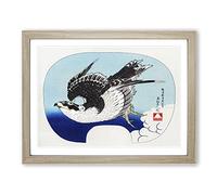 Hawk In Flight By Katsushika Hokusai Asian Japanese Framed Print | A3 Oak Framed Wall Art | Ready to Hang | Asian Nature Picture | Living Room Bedroom Lounge Office