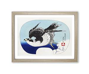 Hawk In Flight By Katsushika Hokusai Asian Japanese Framed Print | A3 Oak Framed Wall Art | Ready to Hang | Asian Nature Picture | Living Room Bedroom Lounge Office