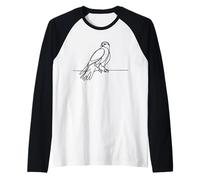 Hawk Line Art Birdwatcher Raglan Baseball Tee
