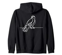 Hawk Line Art Birdwatcher Zip Hoodie