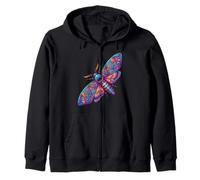 Hawk Moth Insect Lover Entomology Moth Lover Zip Hoodie