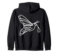 Hawk-Moth Line Art Insect Lover Zip Hoodie