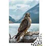 Hawk Nea Lake Mountain Puzzle 1000 Pieces for Adults, Animal Jigsaw Challenge, Gift for Family Time, 70x50cm/1000pcs
