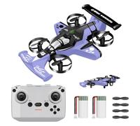 HAWK’S WORK 2-in-1 F1 Flying Car & Stunt Drone, High-Speed Drift Race Car & 4-Axis Quadcopter, Easy to Control, Fun & Safe RC Toy for Indoor & Outdoor Play (Purple)