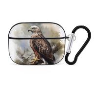 Hawk Sitting in The Tree AirPods Pro Case Cover with Keychain Ring PC Hard Shell Protective Case for AirPods Pro 2nd for Women Men Generation Easy Open Full Drop Protection Cover Black-Style