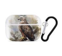 Hawk Sitting in The Tree AirPods Pro Case Cover with Keychain Ring PC Hard Shell Protective Case for AirPods Pro 2nd for Women Men Generation Easy Open Full Drop Protection Cover White-Style