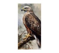 Hawk Sitting in The Tree Door Cover Spring Summer Hanging Flag Porch Sign Outdoor Seasonal Holiday Yard Decor for Front Door and Porch