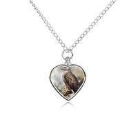 Hawk Sitting In The Tree Pet Cremation Jewelry for Ashes Waterproof Urn Necklace with Filling Kit Heart Pendant Ash Necklace Memorial Keepsake Jewelry Custom Sympathy Gift for Dog Cat Human Ashes