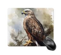 Hawk Sitting in The Tree Square Mouse Pad Portable Computer Mousepad with Non-Slip Rubber Base 18 * 22cm Ultra-Thin Gaming Mouse Mat for Computer Laptop Office Desk Accessories