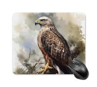 Hawk Sitting in The Tree Square Mouse Pad Portable Computer Mousepad with Non-Slip Rubber Base 25 * 30cm Ultra-Thin Gaming Mouse Mat for Computer Laptop Office Desk Accessories