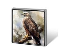 Hawk Sitting In The Tree Suit Lapel Pin Fashion Lapel Pins for Men Women for Backpacks Funny Hat Brooch Pin Personalized Bag Lapels Badge Metal Novelty Buttons & Pins (Square)