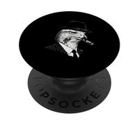Hawk Smoking Cigar Mafia Gangster Portrait PopSockets Adhesive PopGrip
