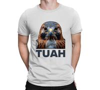 Hawk Tuah Funny Joke Adult Humour T-Shirt, White, XL