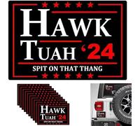 Hawk Tush Spit On That Thing Stickers,Hawk Tush Decals, Funny Hawk Tuah Bumper Decals,Hawk Tuah Sticker,Laptop Bumper Decal Window Waterproof Car Stickers (Black, 10 Pack)
