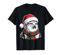 Hawk Xmas Santa Hat Scarf Christmas Costume T-Shirt