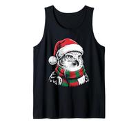 Hawk Xmas Santa Hat Scarf Christmas Costume Tank Top