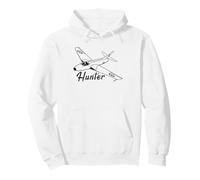 Hawker Hunter British Jet Fighter Plane Flying Silhouette Pullover Hoodie
