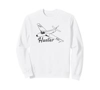 Hawker Hunter British Jet Fighter Plane Flying Silhouette Sweatshirt