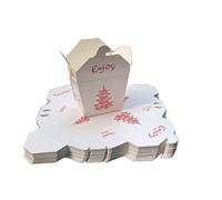 Hawkie Business 8 oz Chinese Take Out Boxes, Paper Collapsible Container (50)