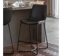 Hawking Faux Leather Bar Stool - Charcoal (Set of 2)