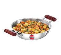 Hawkins 2.5 Litre Deep Fry Pan, Triply Stainless Steel Kadai, Flat Bottom Induction Kadhai, Silver (SSD25)