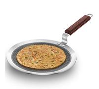 HAWKINS 26 cm Paratha Tava, Triply Stainless Steel Shielded Nonstick Tawa with Rosewood Handle, Honeycomb Non Stick Induction Tawa, Silver (NSPT26)