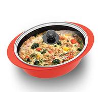Hawkins 3 Litre Dutch Oven, Nonstick Biryani Pot, Red Ceramic Coated Casserole, Cooking Pot, Saute Pan, Red (DCDO3G)