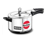 Hawkins Hevibase Hawkins H56 Hevibase Induction Compatible Aluminum Pressure Cooker, 5-Liter, Silver, 5-Litre
