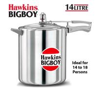 Hawkins Bigboy Pressure Cooker, 14 Litre, Silver (BB14)
