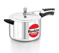 Hawkins Classic 8 Litre Aluminium Inner Lid Pressure Cooker, Wide Design Pan Cooker, Big Cooker, Silver (CL8W)