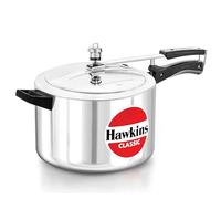 Hawkins Classic 8 Litre Aluminium Inner Lid Pressure Cooker, Wide Design Pan Cooker, Big Cooker, Silver (CL8W)