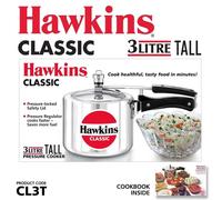 Hawkins Classic Aluminum Pressure Cooker 3 Litre Tall Cooking for 3-4 Persons